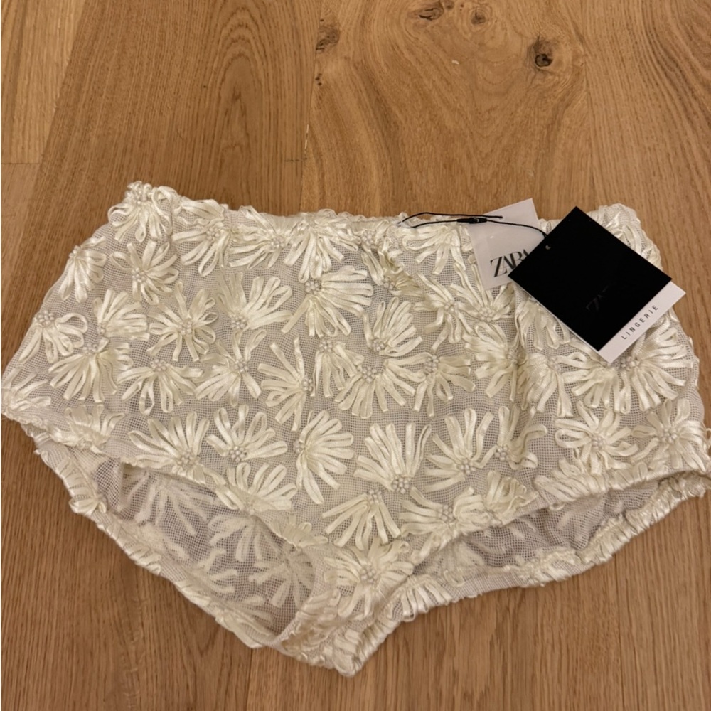Zara Women’s Embroidered Shorties (Sheer) NWT - Size Small